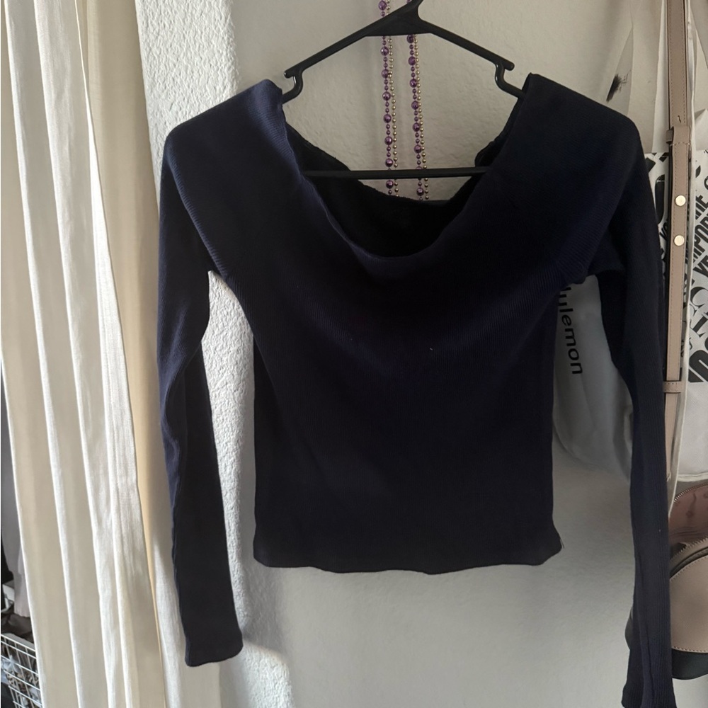 Brandy Melville Navy Long Sleeve Top